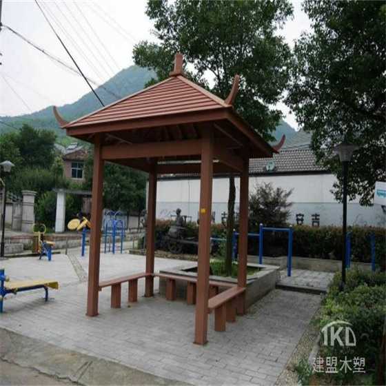 太原小区四角木塑景观凉亭